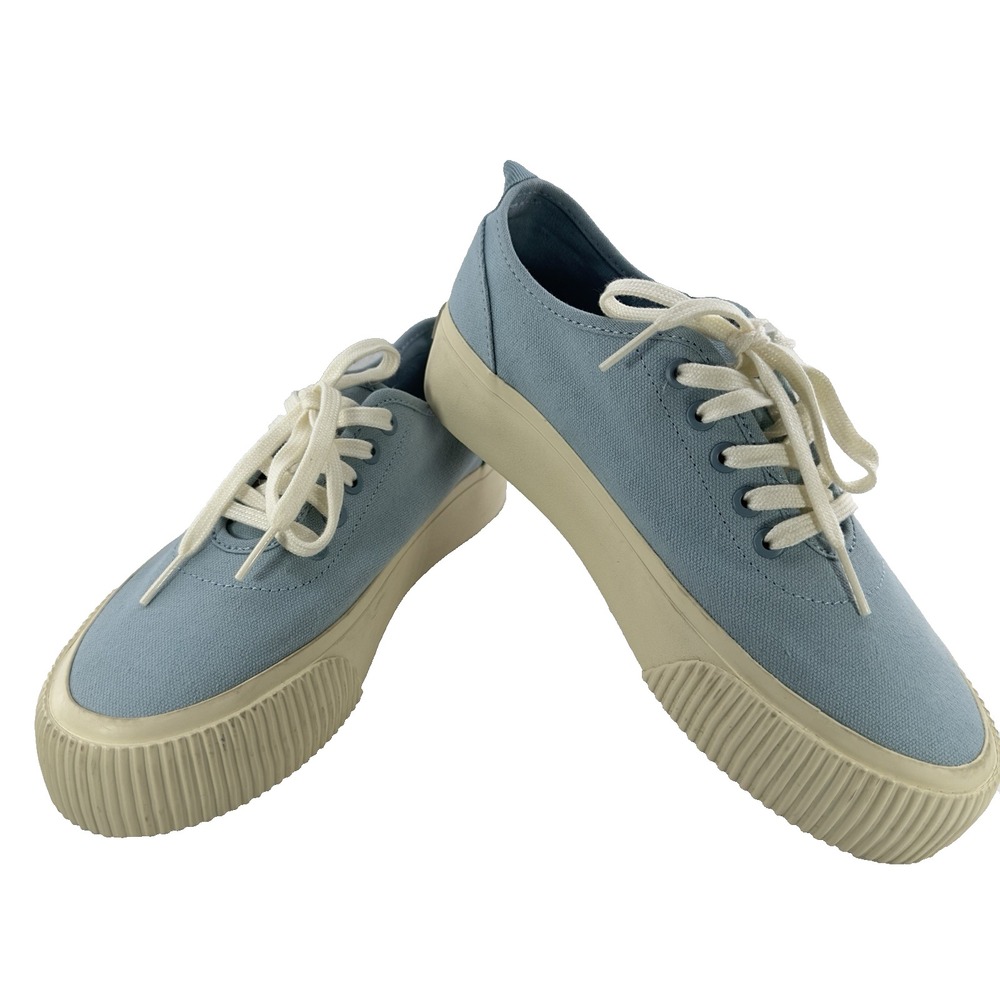 Everlane Women's Forever Sneaker Low Blue Canvas Lace Up Shoes Size 7